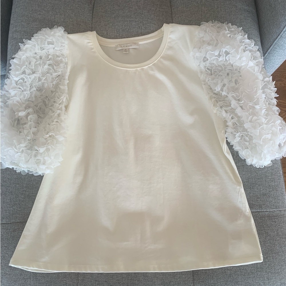 Elegant White Puff Sleeve Tee, from Anthropologie, size XL - Picture 7 of 9